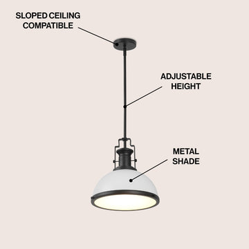 Homer Modern Industrial Iron LED Dome Pendant